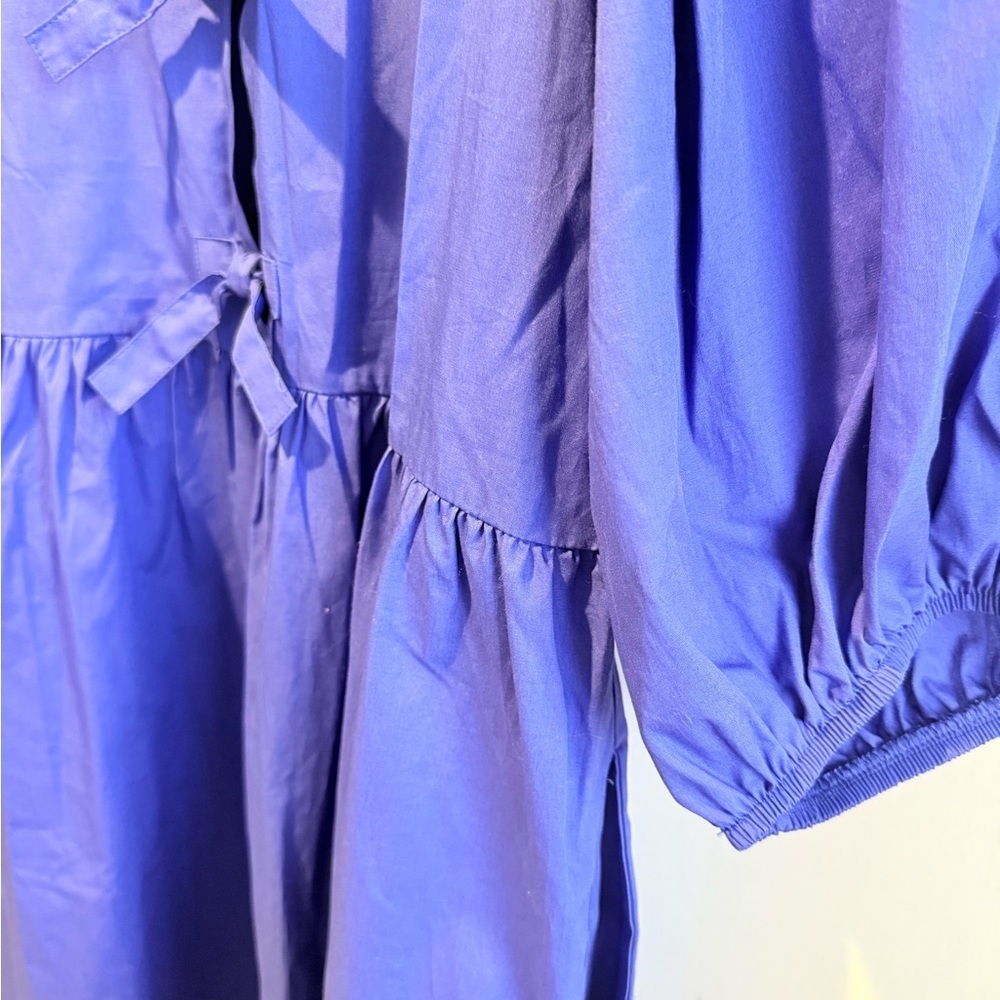 Vibrant Blue Women’s  Dress with Bow Details - Picture 9 of 11